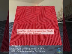 Telas de piso de garagem interligadas para resistência a substâncias químicas e manchas