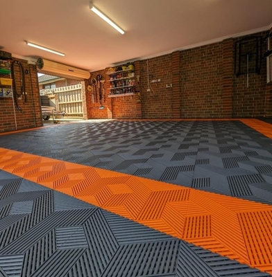 Chapa de piso de garagem de plástico quadrado, entrelaçamento, tapetes de piso de garagem, resistência à água