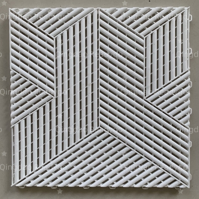 3D texturizado preto PP Interlocking garagem azulejos de piso para oficina e porão