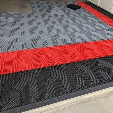 Grau Snap Juntos Garage Floor Tiles ODM Polipropileno Garage Flooring