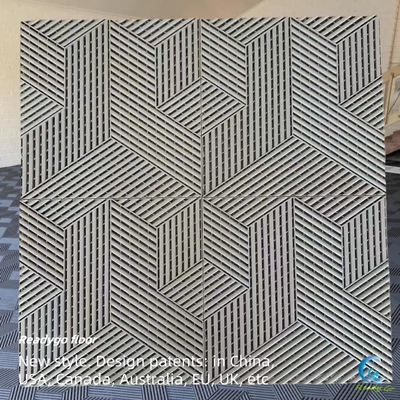 3D RIB Pattern Interlocking Garage Floor Tiles Impermeável Fácil de Limpar