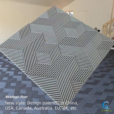 25000Lbs de plástico embutidos garagem azulejos de piso 3D Cubico 400x400mm