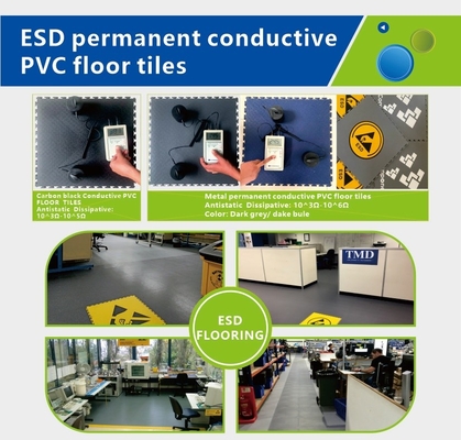 Chapas de piso ESD condutoras, chapas de PVC antiestáticas