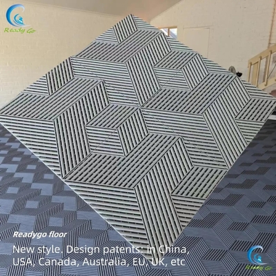 Resistente ao fogo Interlocking garagem azulejos do chão fácil de instalar 15,75 X 15,75 polegadas 3D Cubo preto 0,7 polegadas espessura